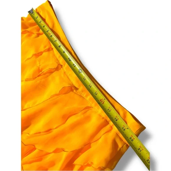 Anthropologie Let Me Be Sasha Elegant Yellow/Gold Ruffled Maxi Skirt with Slit - Picture 12 of 16